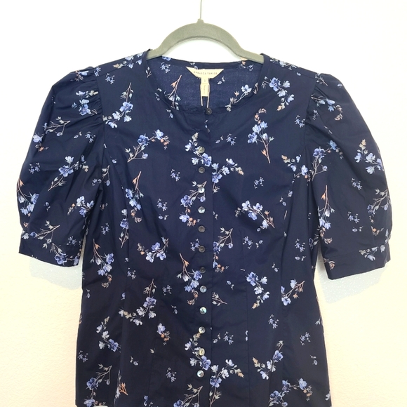 REBECCA TAYLOR Francine Floral Poplin Cottagecore Blouse Top - Picture 5 of 11